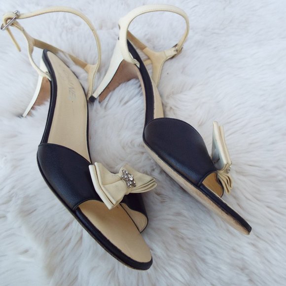 Vintage Chanel Bi-Color Ankle Buckle Sandals - Picture 2 of 16